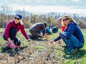 1% for the Planet team working on a farm