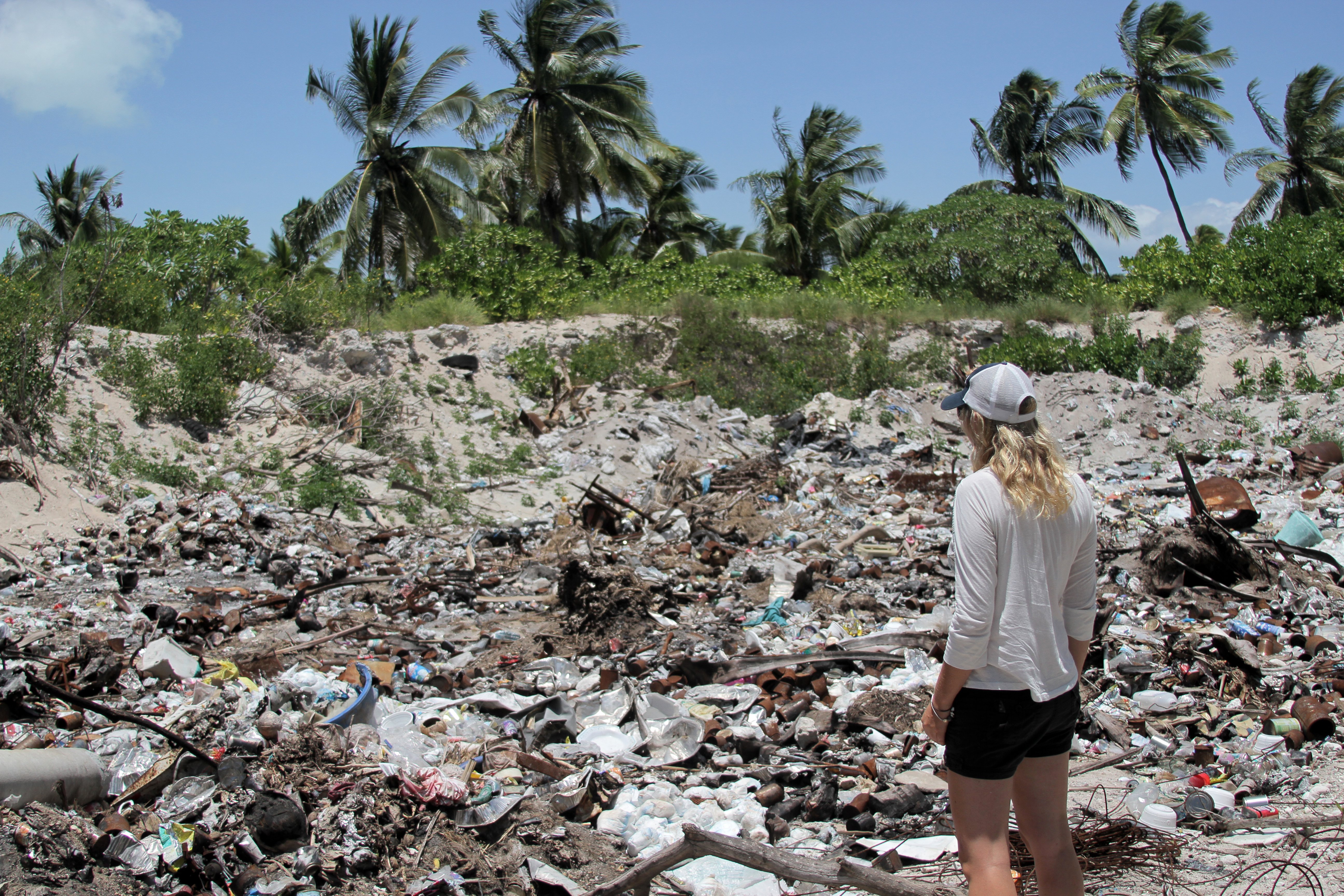 Emily at dump site in Kiribati