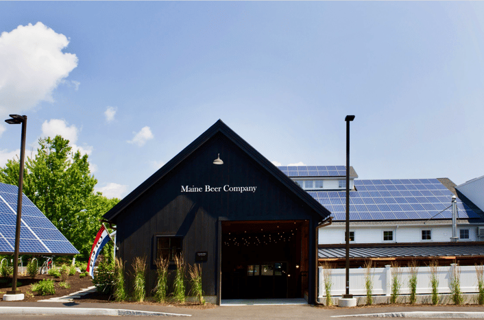 Maine Beer Company building pictured from the outside 