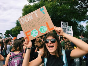 1% for the Planet team member at climate march